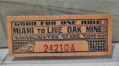 1910 ARIZONA LIVE OAK MINE MIAMI AZ (GILA R7 Book $50) CONSOL STAGE SCRIP TOKEN • $47.95