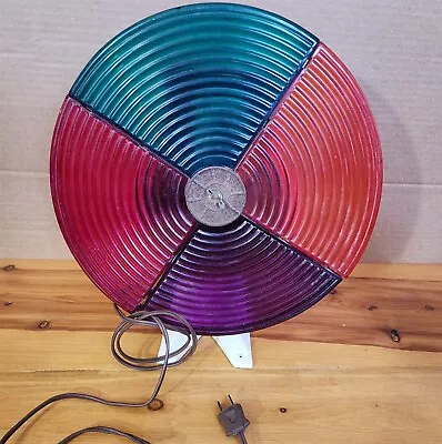 Vintage Electric Plastic Spinning Rotating Multicolored Lighted Wheel Stage? • $14.49