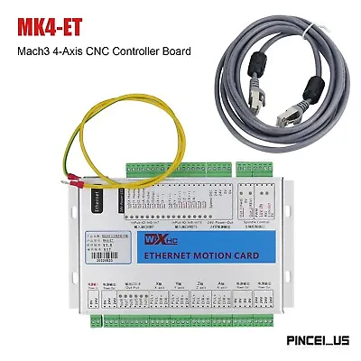 MK4-ET Mach3 4-Axis CNC Controller Board Ethernet Motion Card Ethernet Port • $178.42