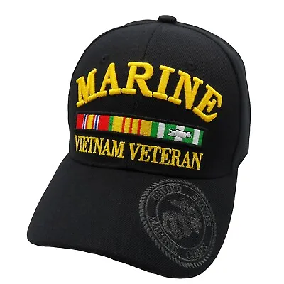 Marine Vietnam Veteran W/ Emblem Cap - Black • $21.96