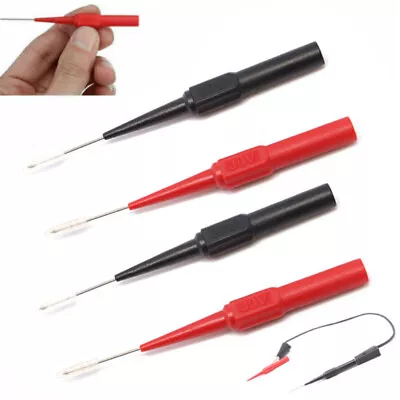 4Pc Multimeter Testing Lead Fluke Extention Back Probes Sharp Needles Micro Pins • $9.49