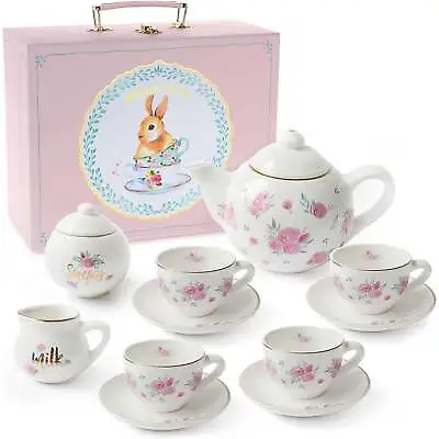 Porcelain Tea Set For Little Girls - Mini Ceramic Tea Cups • $20
