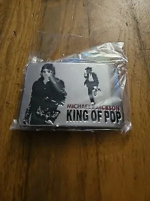 Vintage Michael Jackson KING OF POP Chrome Metal Belt Buckle NICE • $15.59