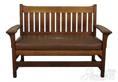 F56918EC: Antique STICKLEY Attributed Mission Oak Settee Bench • $1895