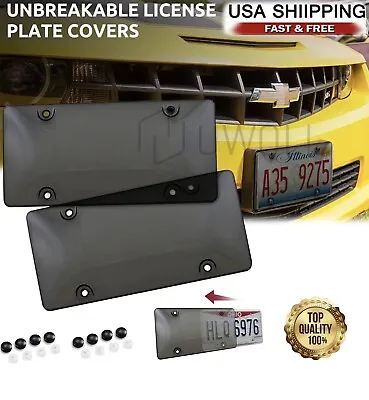 $9.95 • Buy License Plate Cover Auto Car Clear Tinted Smoked Bubble Shield Plastic Tag Prote