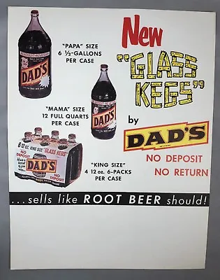 1950s DAD's ROOT BEER Store Sign SALES FLYER Advertising Paper Vintage Original • $14.95