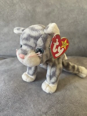 £2.50 • Buy Ty Beanie Baby Silver The Tabby Cat - February 11 1999