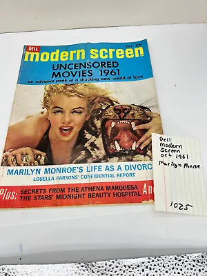 MARILYN MONROE Oct  1961 Rare MODERN SCREEN MAGAZINE C Life As A Divorcee Elvis • $45.22