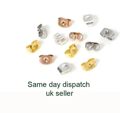 Butterfly Earring Backs Gold Or Silver Scrolls Ear Nuts Stopper • £1.53