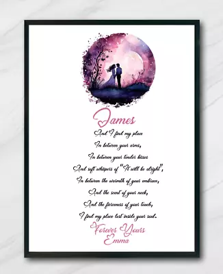 Personalised I Love You Poem Valentines Gifts For Her Him Wife Husband SP252 • £7.99