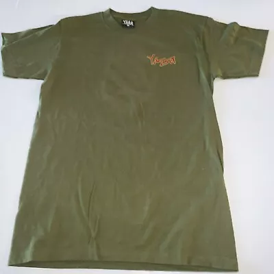 Vintage Yaga T-Shirt Mens M Green 90s Spellout Surf Skate Rasta One Love • $38.21