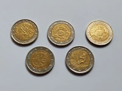 2 Euro 5 X Commemorative Coins Mixed Italy France Austria • $16.90