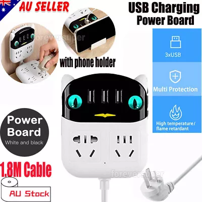 2 Way Power Board Outlets 3 USB Charging Charger Ports Socket Surge Protector • $15.10