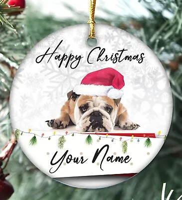 £4.99 • Buy Personalised Dog Christmas Bauble Tree Decoration Wooden Dog Christmas Gift