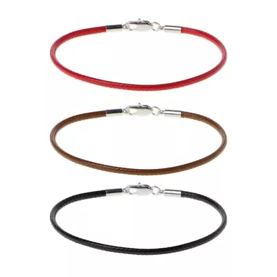 Braided Leather Bracelet Wristband For W/ Lobster Clasp For Women Men T • $13.89