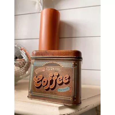 Vintage 1960s Retro Rustic Brown Coffee Petite Tin By Chenico • $29.95