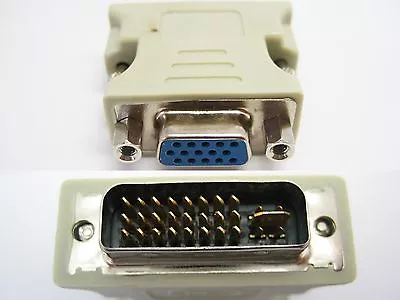 DVI-I Male Analog (24+5) To VGA Female (15-pin) Connector Adapter Dual Link New • $5.75