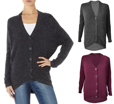Ex Dorothy Perkins Slouch Cocoon Style Angora Cardigan. 2 Colours. RRP: £29.50. • £18.99