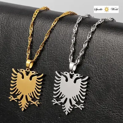 Eagle Pendant Necklace For Men Women Coat Of Arms Double Headed Eagle Necklace • £8.99