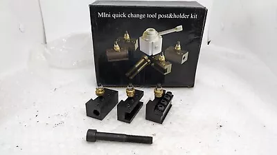 3x Mini Quick Change Tool Post Holders.- Boring Cut Off Blade Turning/Facing • £12