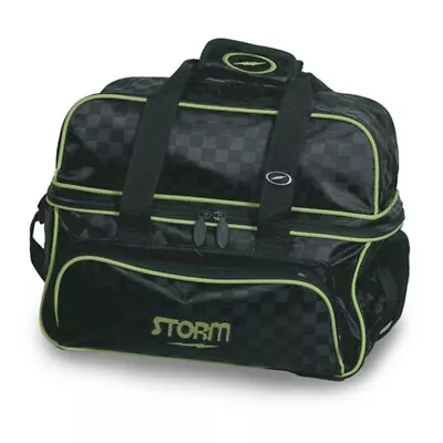 Storm 2 Ball Tote Bowling Bag With Shoe Pocket Black/Lime Trim • $48.95