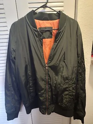 New Zara Man Men’s Reversible Bomber Jacket Light Weight Puffer Packable Coat L • $65