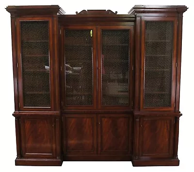 Ralph Lauren Noble Estate Georgian Mahogany Bunching China Cabinet Breakfront • $12750