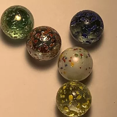 Lot Of 5 VACOR DE MEXICO Marbles Stardust Destroyer Meteor Confetti 5/8  Early • $2.48