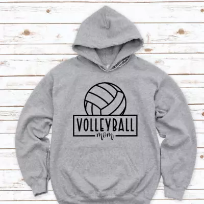 Volleyball Mom Gray Unisex Hoodie Sweatshirt • $27.19