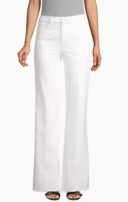 J Brand Joan High Rise Wide Leg In White Jeans Flare 100% Cotton Boho Sz 27 • $49.99