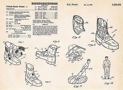 Vintage Michael Jackson Dance Shoes Illustration Patent Art Print Poster Drawing • £20.86