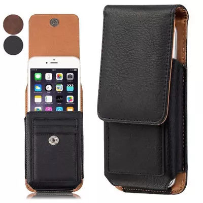  Flip PU Leather Holster Case Wallet Card Waist Bag Pouch Belt Clip For Samsung	 • £11.99