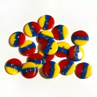 5 X 13mm Tricolour Flag Buttons Germany Romania Malawi France Denmark • $3.11