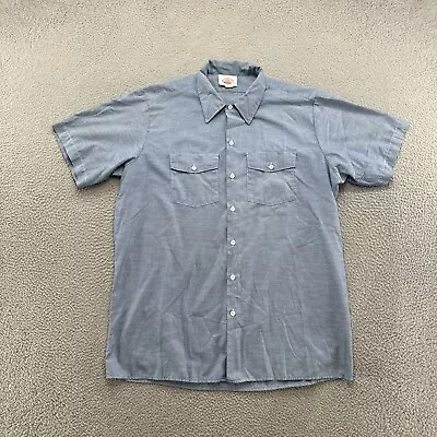 Vintage Dickies Chambray Men's Short Sleeve Button-Up Shirt USA Made Size XL • $14.99