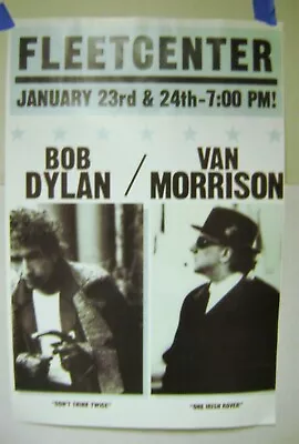 $20 • Buy BOB DYLAN, VAN MORRISON Boston MA Concert Tour Poster 