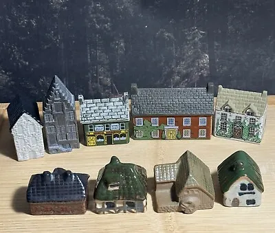 9 Houses~WadeWhimsey-Mini Porcelain/Ceramic And Metal Village Buildings LOT • $52