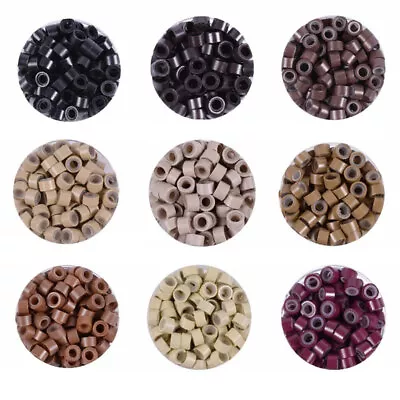 200/400 Silicone Micro Rings Beads Feather Fusion I Tip Hair Extensions 6*4*4mm • $5.82