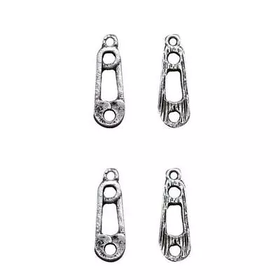 20 X Safety Pin Charms Pendants Beads Jewellery Making Crafts Tibetan Silver • £1.99