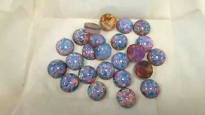 Full Package24 Czech Vintage Round 15mm FIRE OPAL CABOCHONS • $5.99