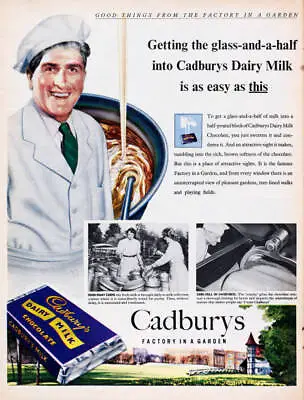 Advertisement For Cadburys Dairy Milk Chocolate 1950s Era Photo 1 • $9