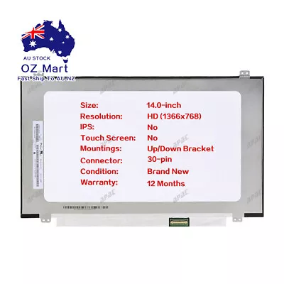 14.0  HD LED Screen For N140BGA EA4 N140BGA-EA3 N140BGA-EB3 U/D Bracket • $85