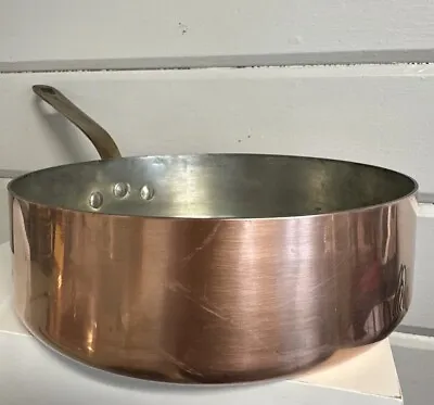 French Copper Saute Pan 9 1/2  Vintage Made In France Cookware • $200