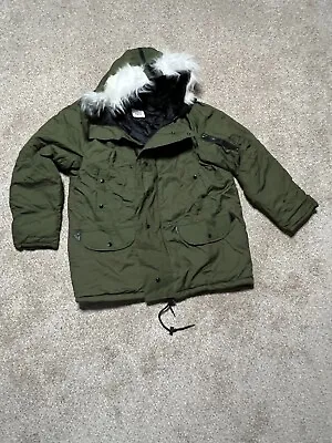 Cold Weather Parka 4308 OD GREEN Heavyweight Hooded Men's Large - Great Cond • $89.99