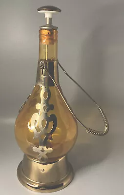 Vtg Sankyo Music Box Amber Genie Bottle Oil Lantern  Show Me The Way To Go Home  • $22.50