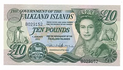 Falkland Islands 10 Pounds 2011 P. 18 UNC QEII Note • £24.41