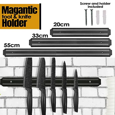 Strong Magnetic Knife Rack Holder Kitchen Utensil Storage Wall Mounted Bar Strip • £3.79