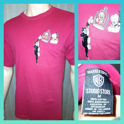 Rare Vintage Warner Bros Studio Store M Cotton Tshirt Tweety Sylvester Cat 1996  • £22.96