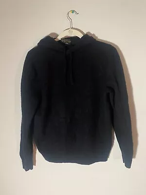 J. Crew Womens Black 100% Cashmere Hoodie Pullover  Sweater Size XL/ L • $44.99