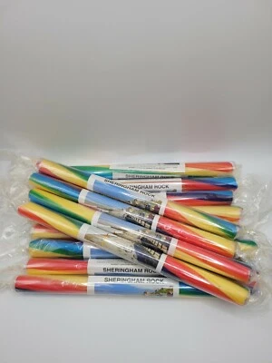 QTY: SIX Traditional Rainbow Fruit Seaside Rock Sticks - Made In Blackpool • £4.89