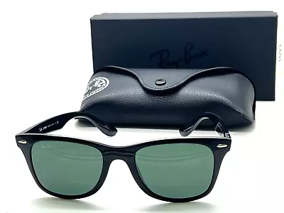 Ray-Ban WAYFARER LITEFORCE RB 4195-F 601/71 Polished Black 52-20-150MM ITALY NIB • $129.97